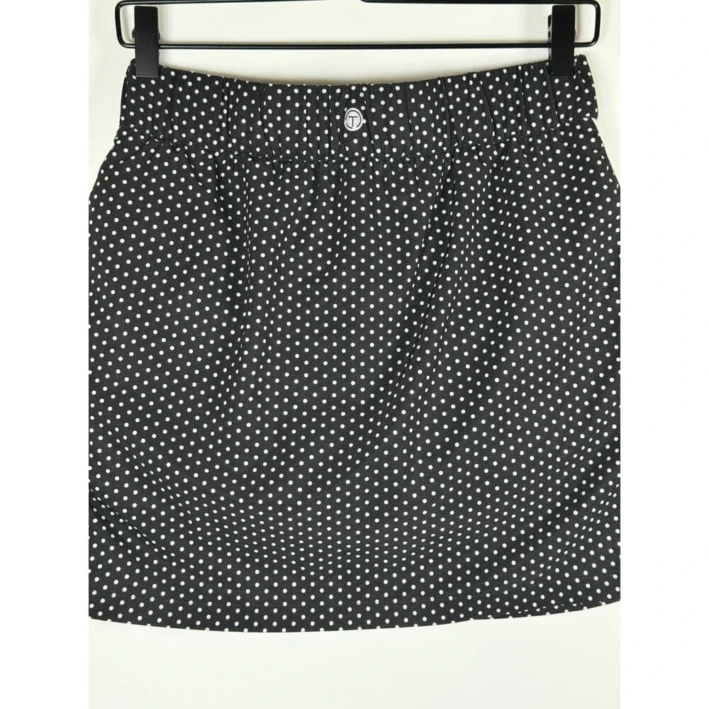 T by Talbots Skort XS Black White‎ Polka Dot Stretch Active Golf Tennis Preppy